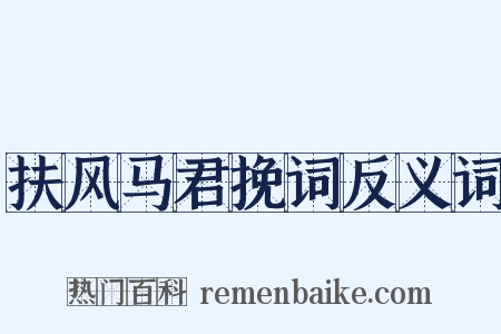 扶风马君挽词反义词是什么意思的图片